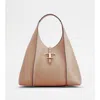 Tod's T Timeless Hobo Bag In Leather Medium In Pink