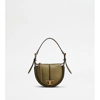 Tod's T Timeless Hobo Bag In Leather Micro In Green