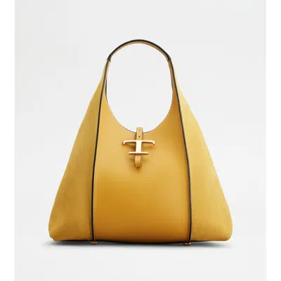 Tod's T Timeless Hobo Bag In Smooth Leather And Suede Medium