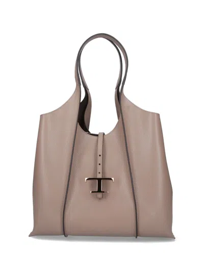 Tod's 't-timeless' Large Tote Bag In Brown