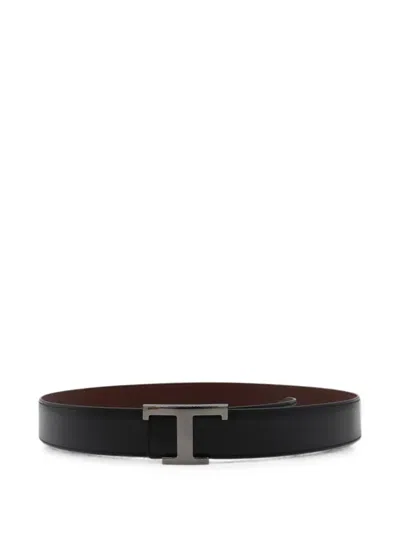 Tod's T Timeless Leather Belt In Black
