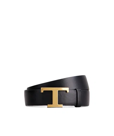 Tod's T-timeless Leather Belt In Black