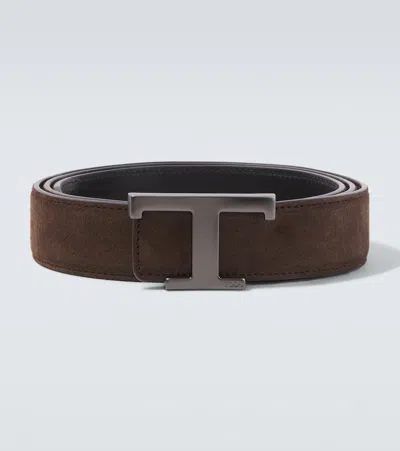 Tod's T Timeless Leather Belt In Brown