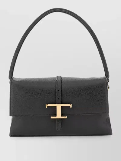 Tod's T Timeless Leather Clutch Bag In Black