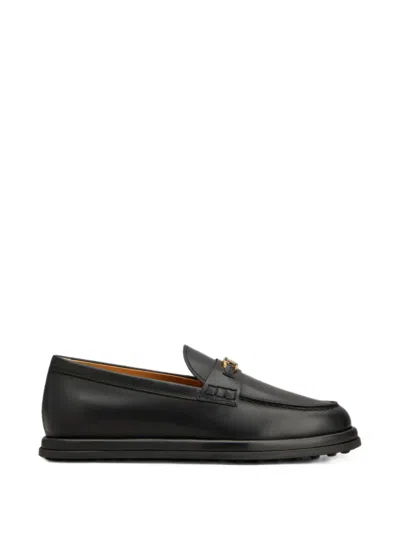 Tod's T Timeless Leather Loafers In Black