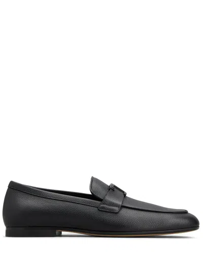 Tod's Men Leather T Timeless Loafers In Black