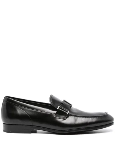 Tod's T Timeless Leather Loafers In Black