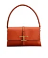 Tod's T Timeless Leather Mini Clamshell Bag In Red