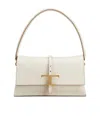 Tod's T Timeless Leather Mini Clamshell Bag In White