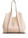 Tod's T Timeless Leather Shopping Bag In Pink