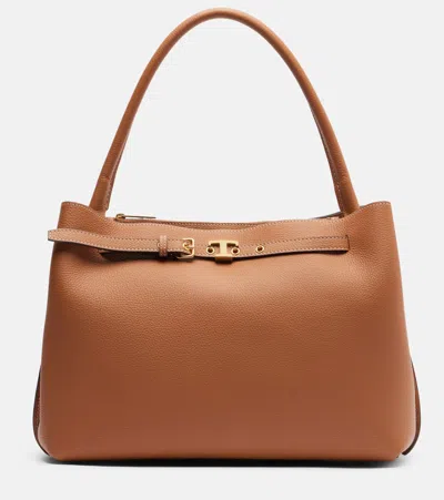 Tod's T Timeless Leather Shoulder Bag In Brown