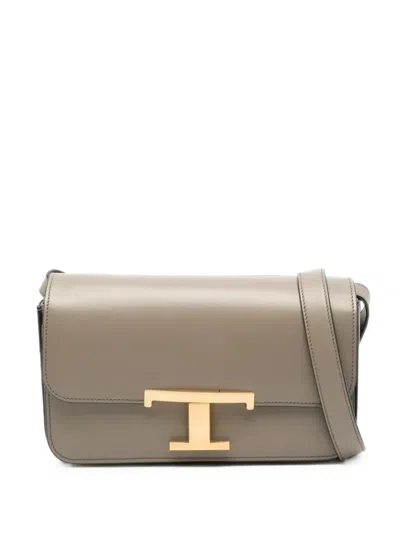 Tod's T Timeless Leather Shoulder Bag In Brown