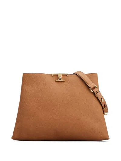 Tod's Medium T Timeless Leather Tote Bag In Light Brown