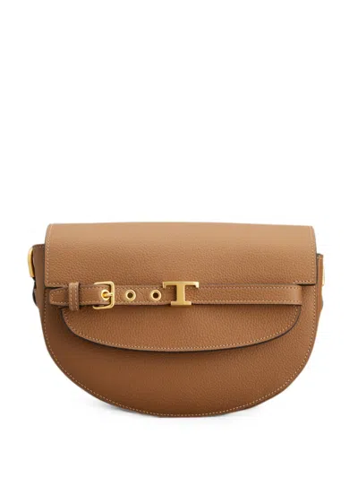 Tod's Borsa A Tracolla T Signature In Pelle Mini In Brown