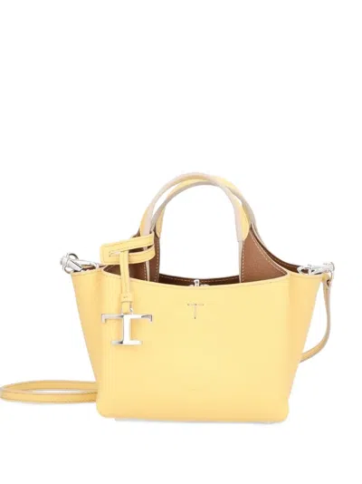 Tod's T Timeless Leather Shoulder Bag In Nude