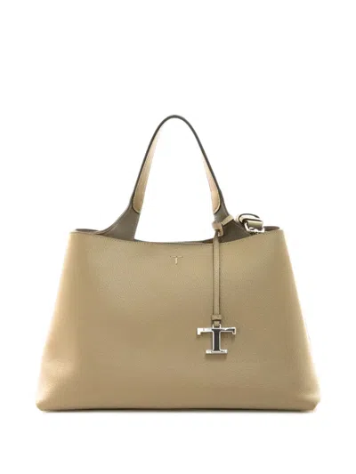 Tod's T Timeless Leather Tote Bag In Red