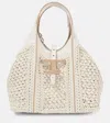 Tod's T Timeless Leather-trimmed Crochet Tote Bag In White