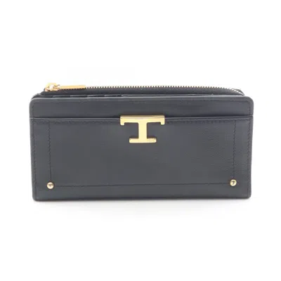 Tod's Tods T Timeless Leather Wallet In Purple