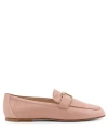 Tod's Leather Loafers In Beige