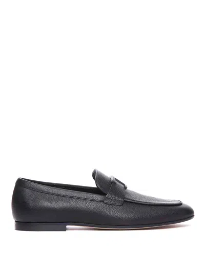 Tod's Men Leather T Timeless Loafers In Black