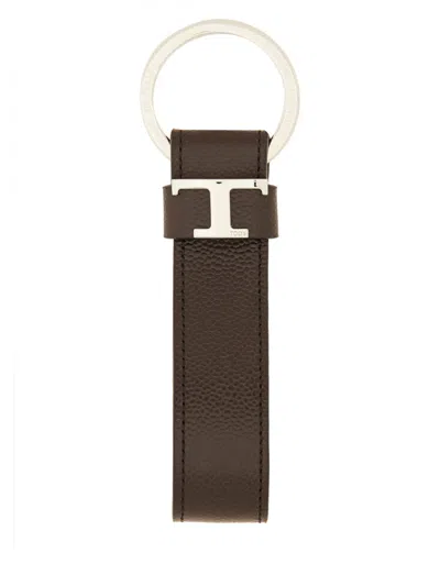 Tod's "t Timeless" Logo Keychain