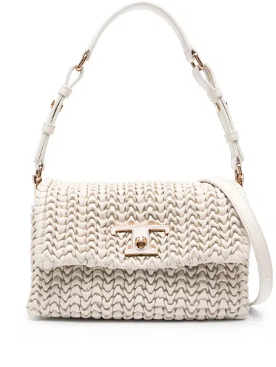 Tod's T Timeless Matelassé Shoulder Bag In Neutrals
