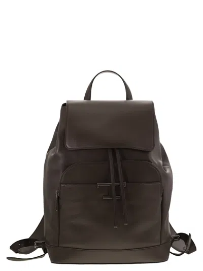 TOD'S T TIMELESS MEDIUM LEATHER BACKPACK