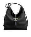 Tod's T Timeless Medium Leather Shoulder Bag In Black