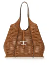 Tod's "t Timeless" Medium Shopping Bag In Buff