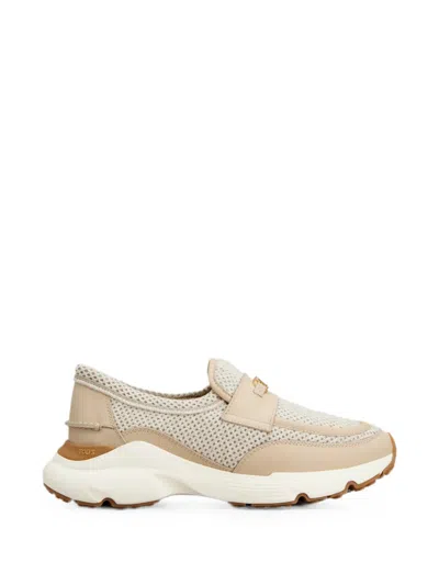 Tod's T Timeless Mesh-panel Sneakers In Neutral