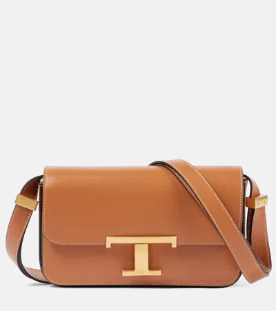 Tod's T Timeless Micro Leather Shoulder Bag In Brown