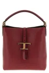 Tod's Maroon T Timeless Mini Bucket Bag In Burgundy