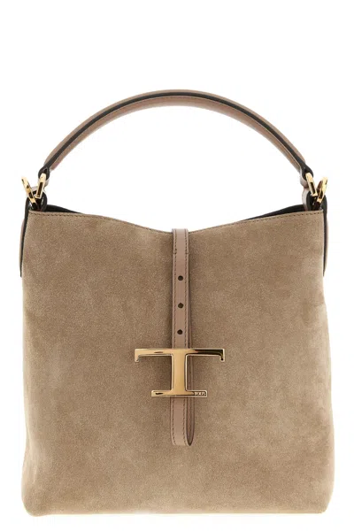 Tod's 't Timeless' Mini Bucket Bag In Sand