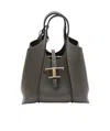 Tod's Mini Shopping Tote With Adjustable Strap In Gray