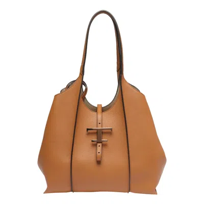 Tod's Timeless Medium Leather Tote In Brown