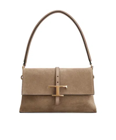 Tod's T Timeless Mini Shoulder Bag In Brown