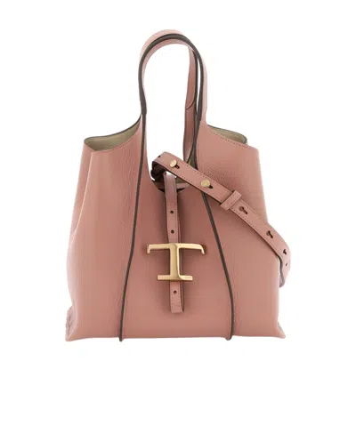 Tod's T Timeless Mini Shoulder Bag In Pink
