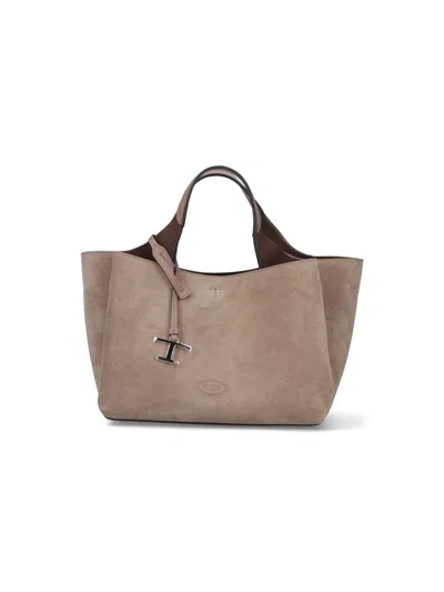 Tod's "t-timeless" Mini Tote Bag In Brown