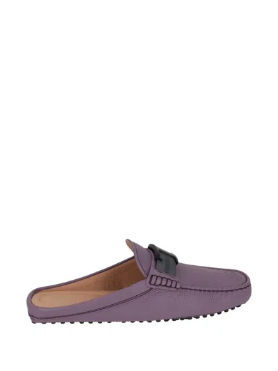 Tod's T Timeless Pebbled-leather Mules In Multi