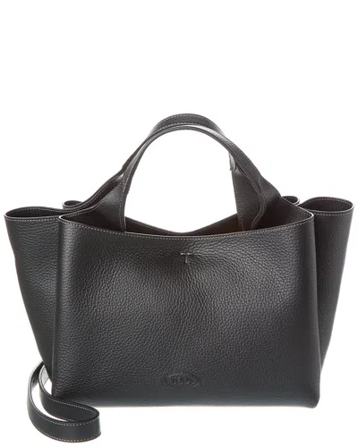Tod's Tods T Timeless Pendant Mini Leather Tote In Black