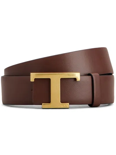 Tod's T Timeless Reversible Belt In Black