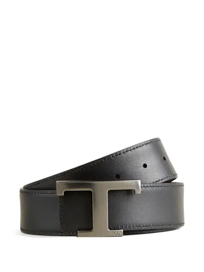 Tod's T Timeless Reversible Belt In Brown