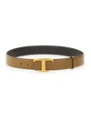 Tod's Leather Belt Adjustable Gold-tone Buckle In Neutral
