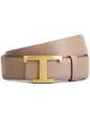Tod's T-timeless Logo Plaque Reversible Belt In Neutrals