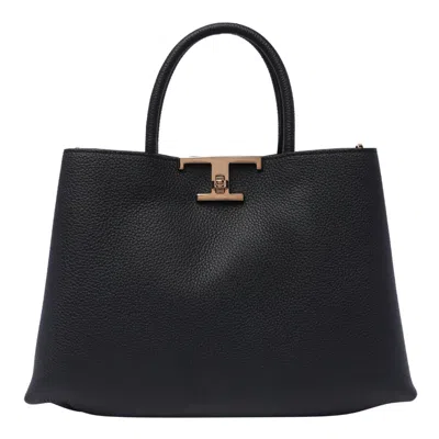 Tod's T Timeless Shopping Bag In Black