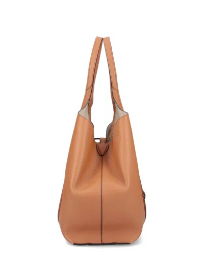 Tod's T-timeless Shopping Bag In Brown