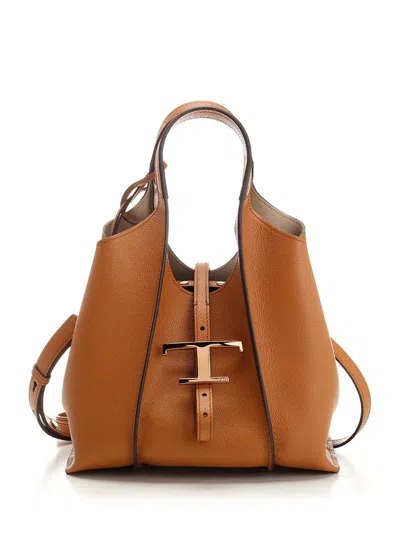 Tod's Leather Tote In Camel