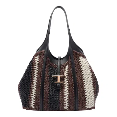 Tod's T Timeless Shopping Bag In Brown