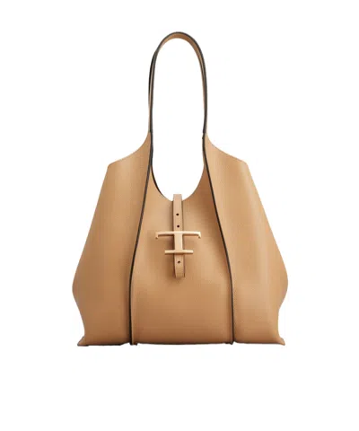 Tod's T Timeless Shopping Bag In Leather Small