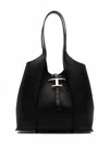 Tod's Structured Grained Top Handle Shopper In Black